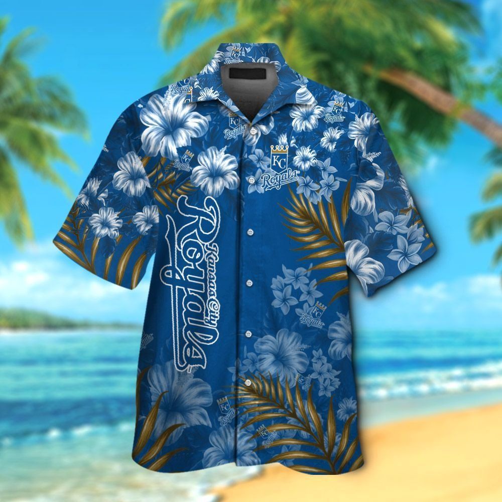 Kansas City Royals Short Sleeve Button Up Tropical Hawaiian Shirt VER06