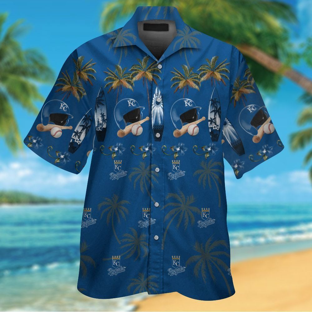 Kansas City Royals Short Sleeve Button Up Tropical Hawaiian Shirt VER09