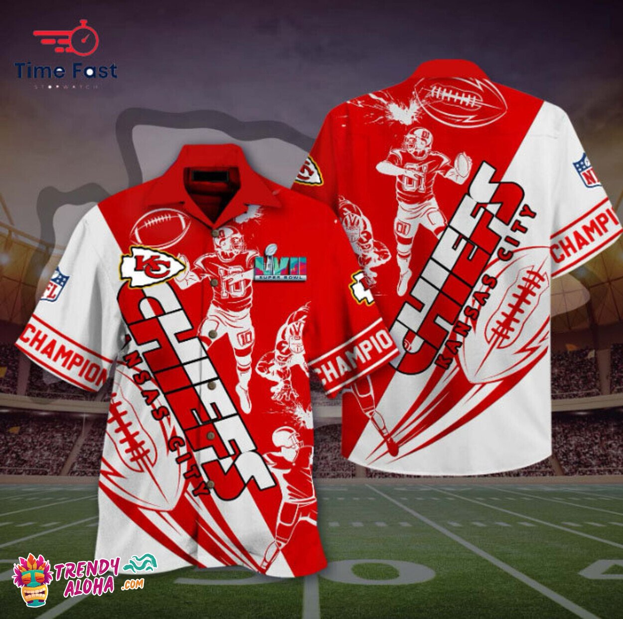 Kansas City Themed Aloha Tropical Summer Hawaiian Shirt Artistic