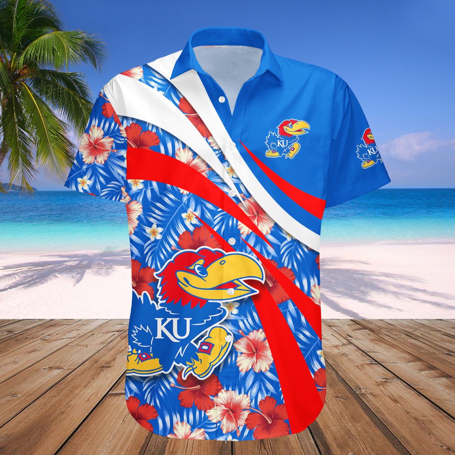 Kansas Jayhawks Hawaii Shirt Hibiscus Sport Style – NCAA