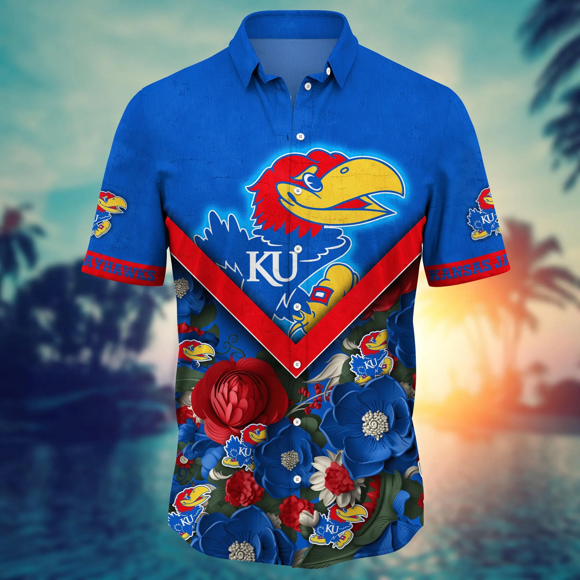 Kansas Jayhawks NCAA Hawaiian Shirt Custom Solstice Aloha Shirt