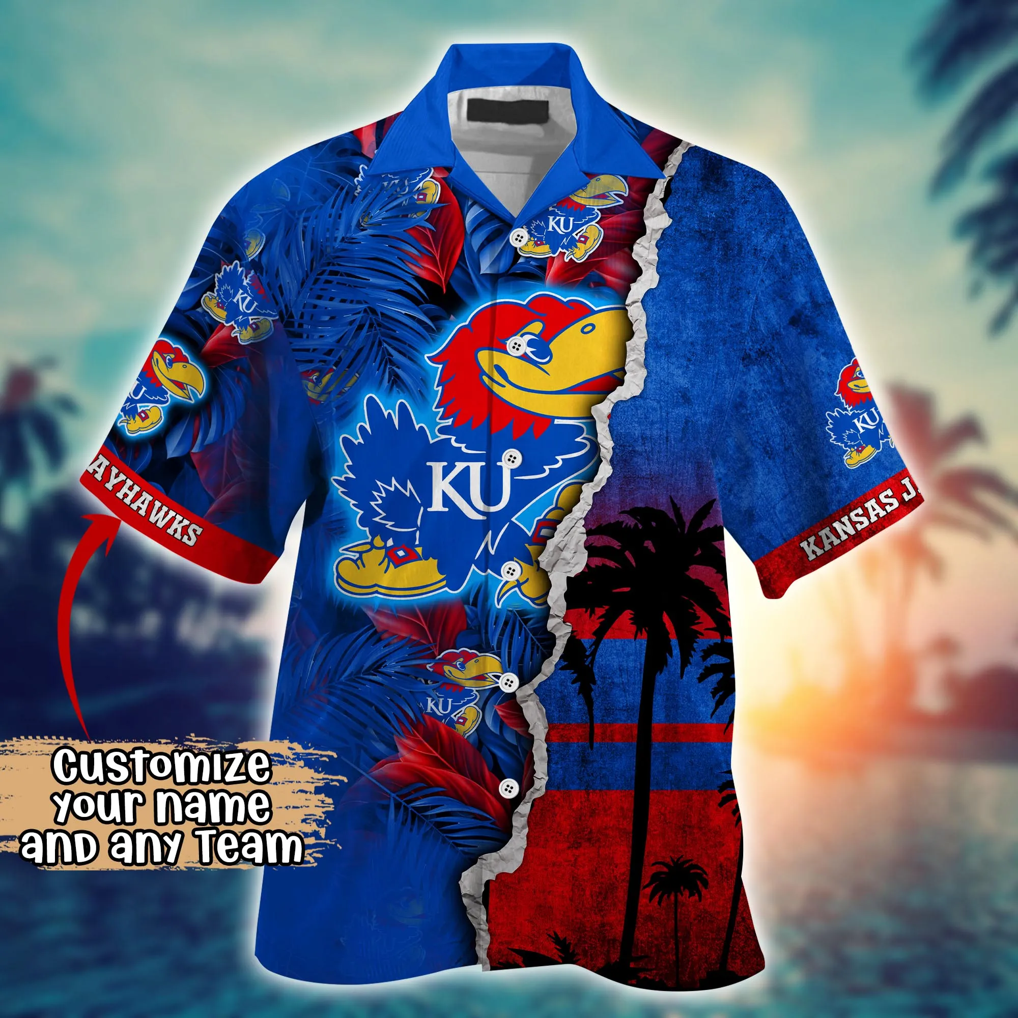 Kansas Jayhawks NCAA Hawaiian Shirt Custom Sunlight Aloha Shirt