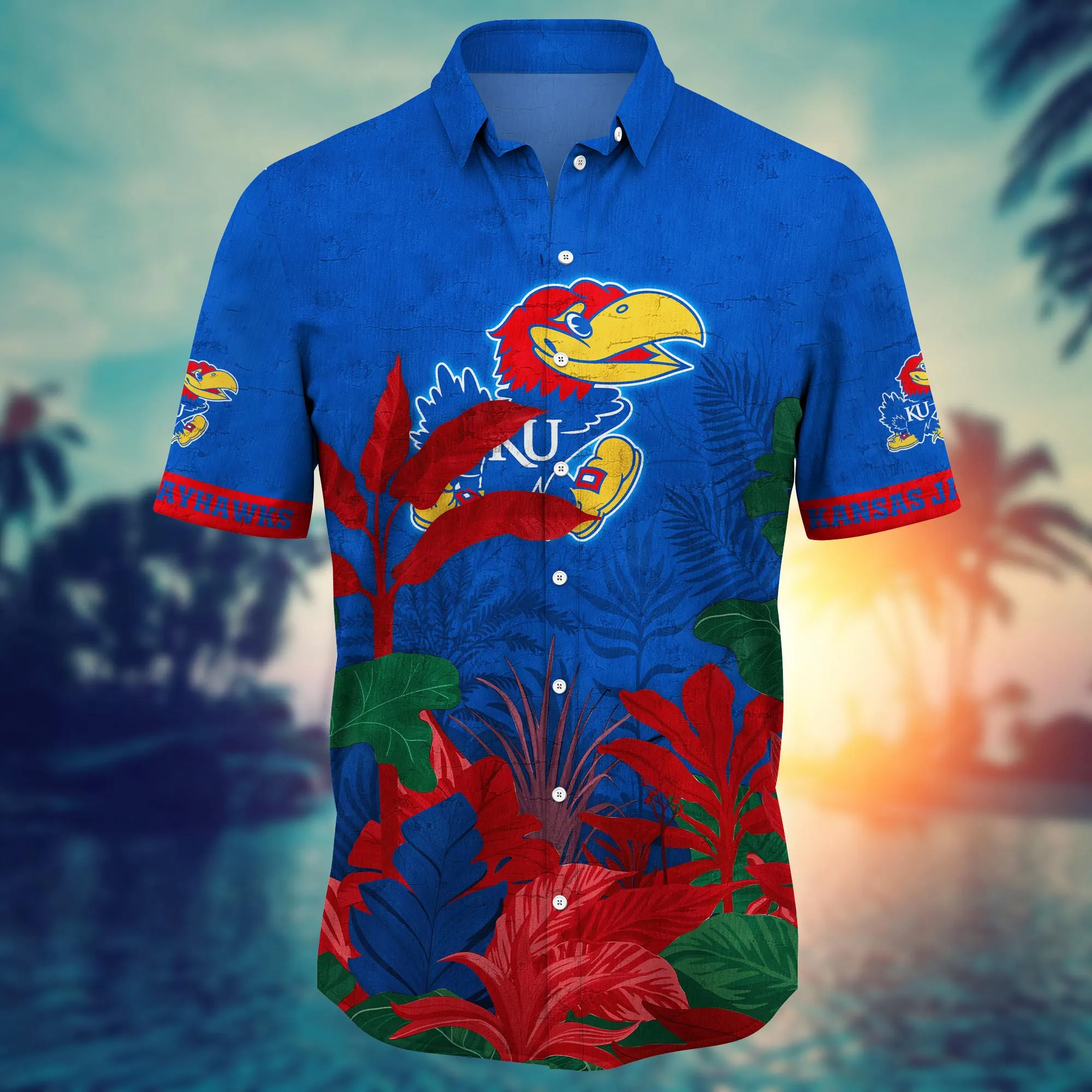 Kansas Jayhawks NCAA Hawaiian Shirt Hot Sands Penalty Game Shirts