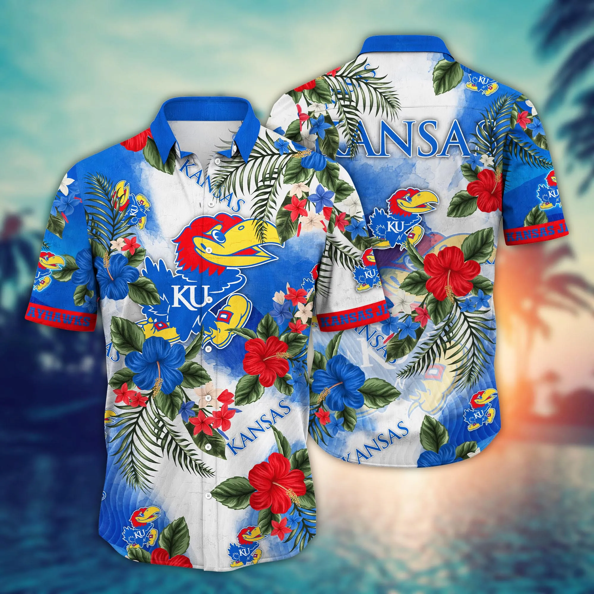 Kansas Jayhawks NCAA Hawaiian Shirt Ice Cream Seasontime Aloha Shirt Kansas Jayhawks NCAA Hawaiian Shirt Ice Cream Seasontime Aloha Shirt