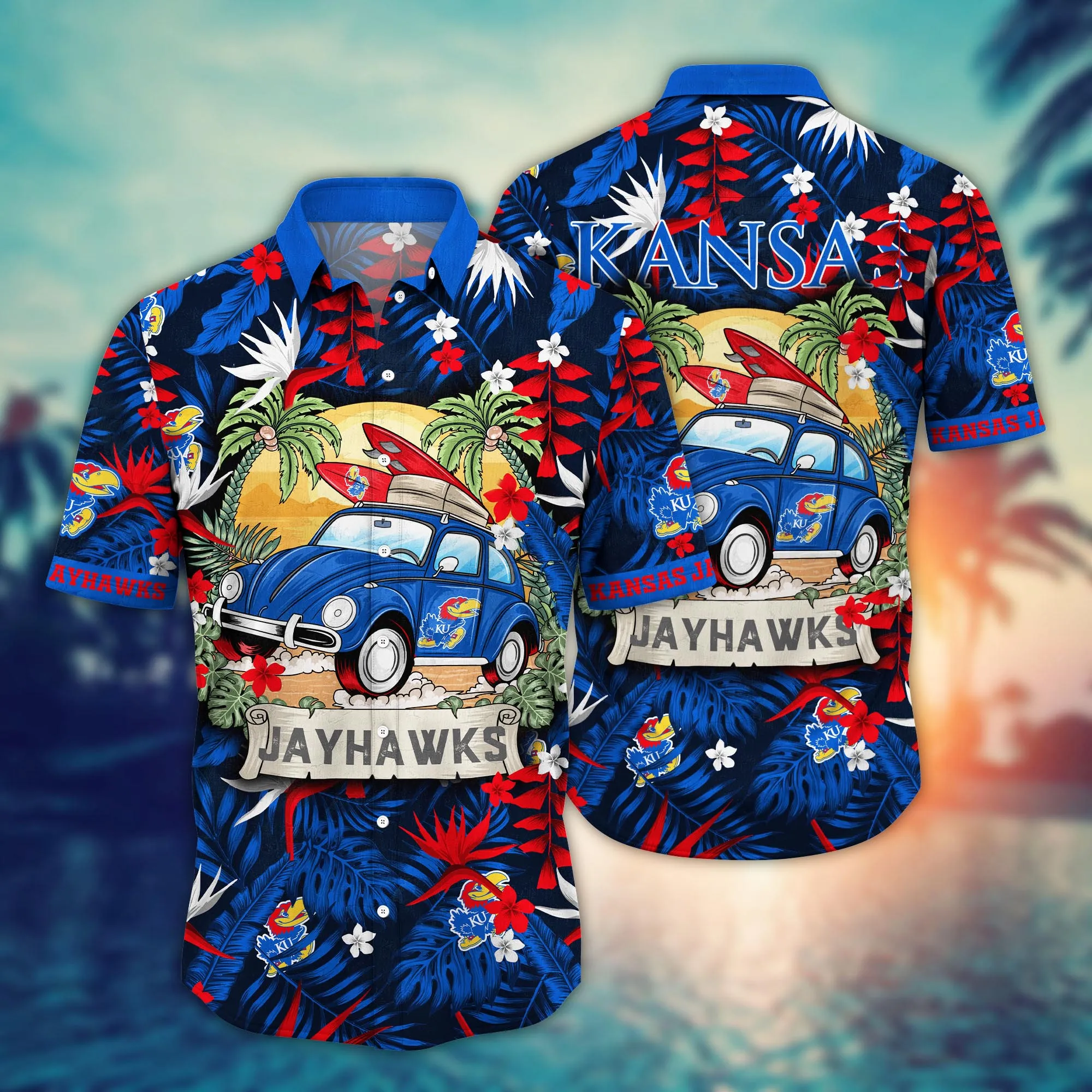 Kansas Jayhawks NCAA Hawaiian Shirt Midsummertime Aloha Shirt Kansas Jayhawks NCAA Hawaiian Shirt Midsummertime Aloha Shirt