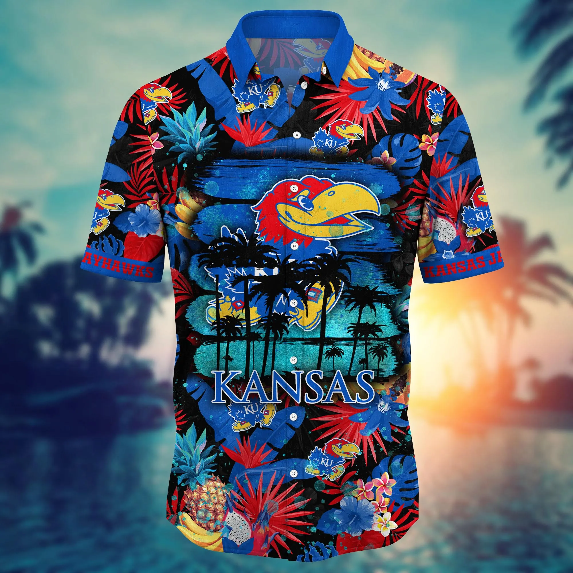 Kansas Jayhawks NCAA Hawaiian Shirt Parasolstime Aloha Shirt