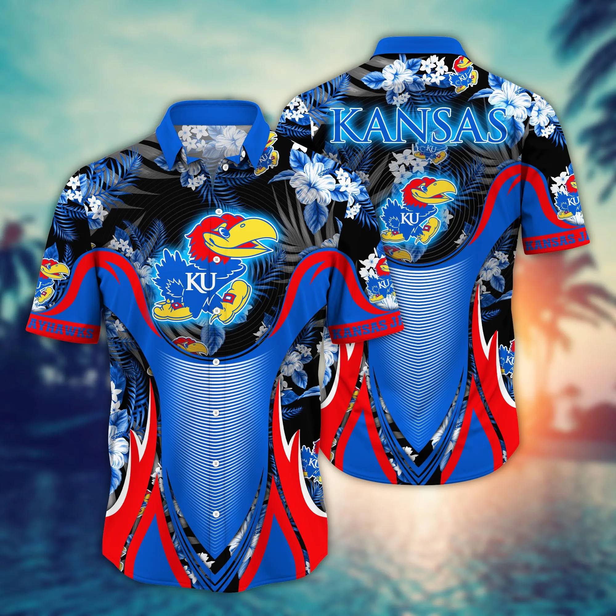 Kansas Jayhawks NCAA Hawaiian Shirt Pool Days Aloha Shirt Kansas Jayhawks NCAA Hawaiian Shirt Pool Days Aloha Shirt