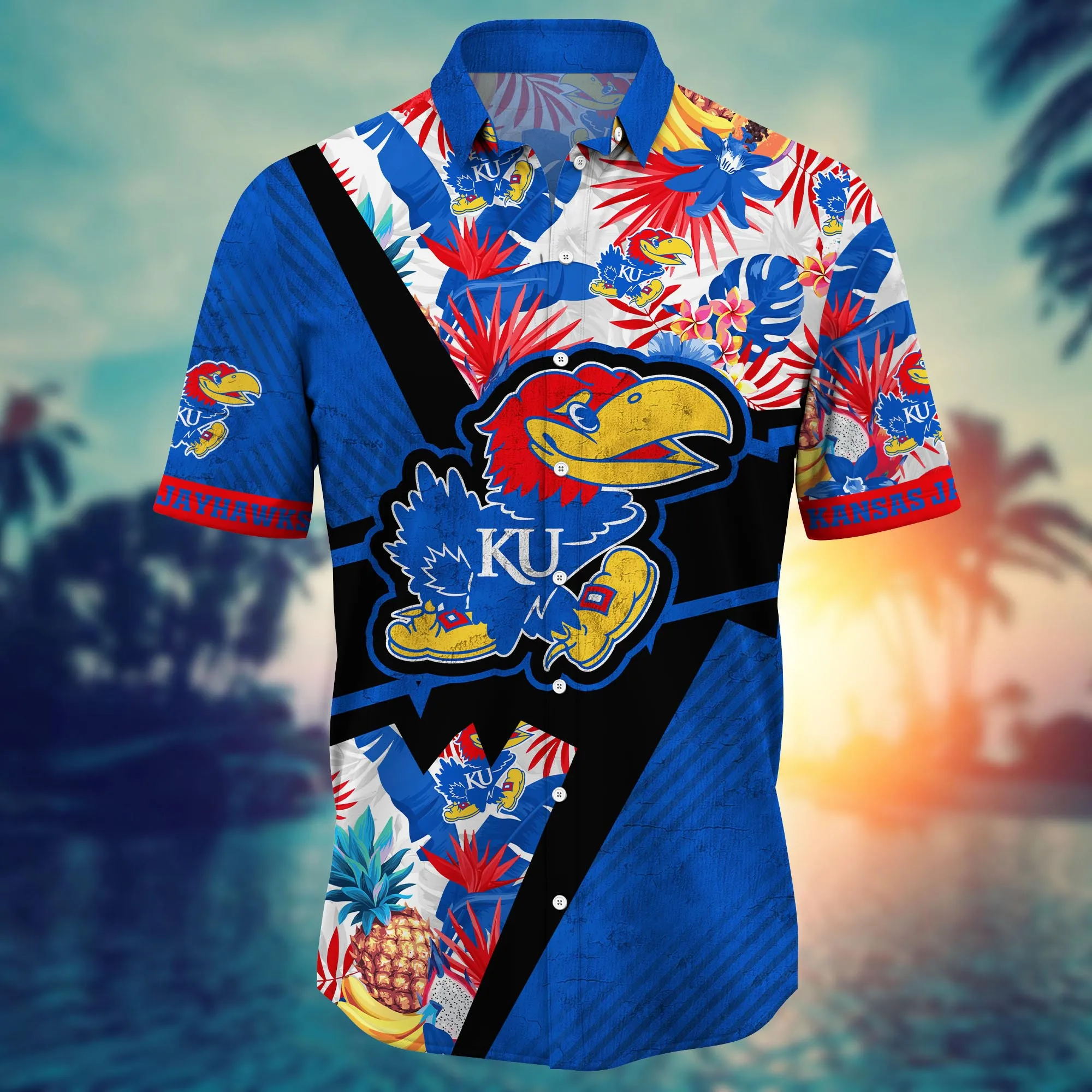 Kansas Jayhawks NCAA Hawaiian Shirt Sun-Soaked Aloha Shirt