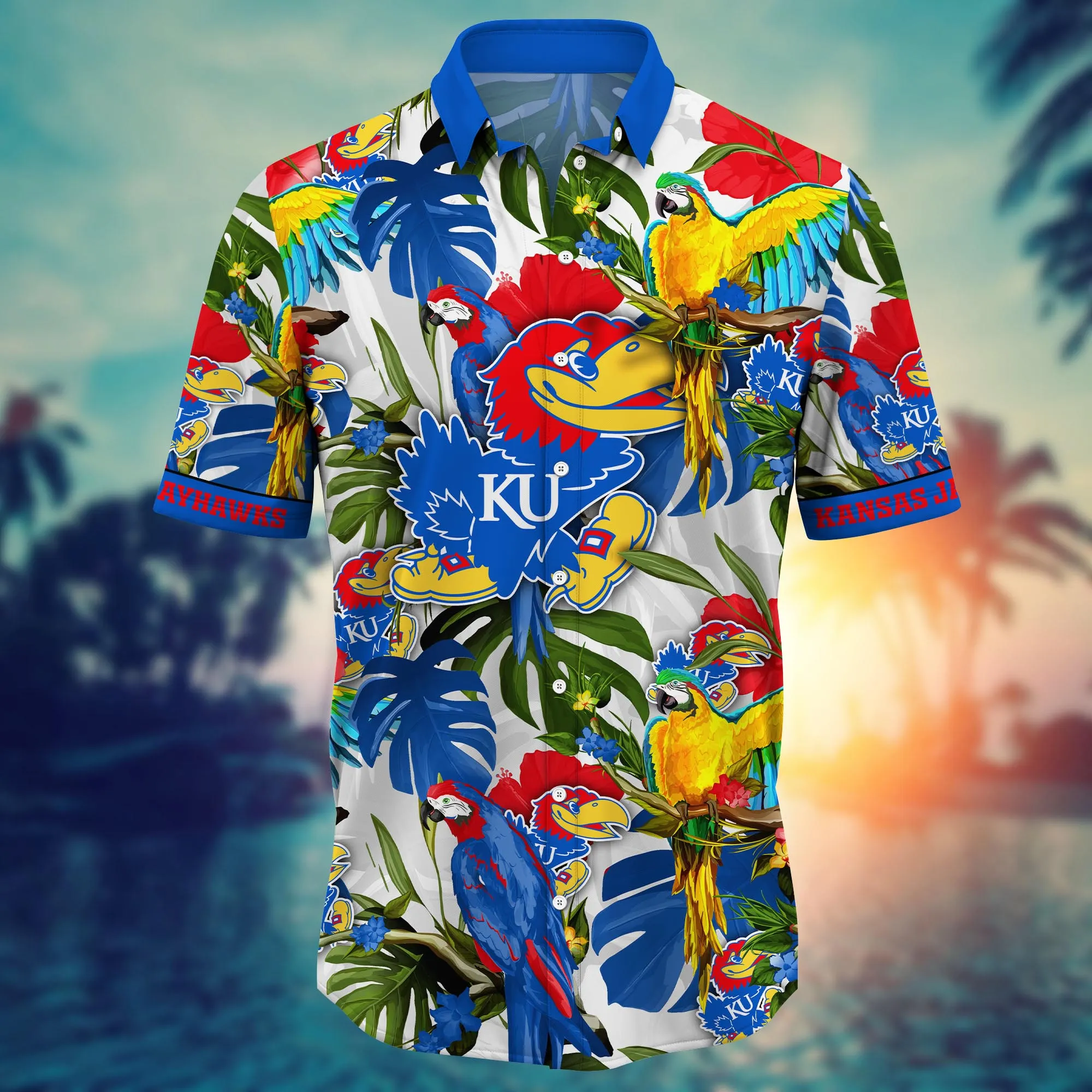 Kansas Jayhawks NCAA Hawaiian Shirt Sunshinetime Aloha Shirt