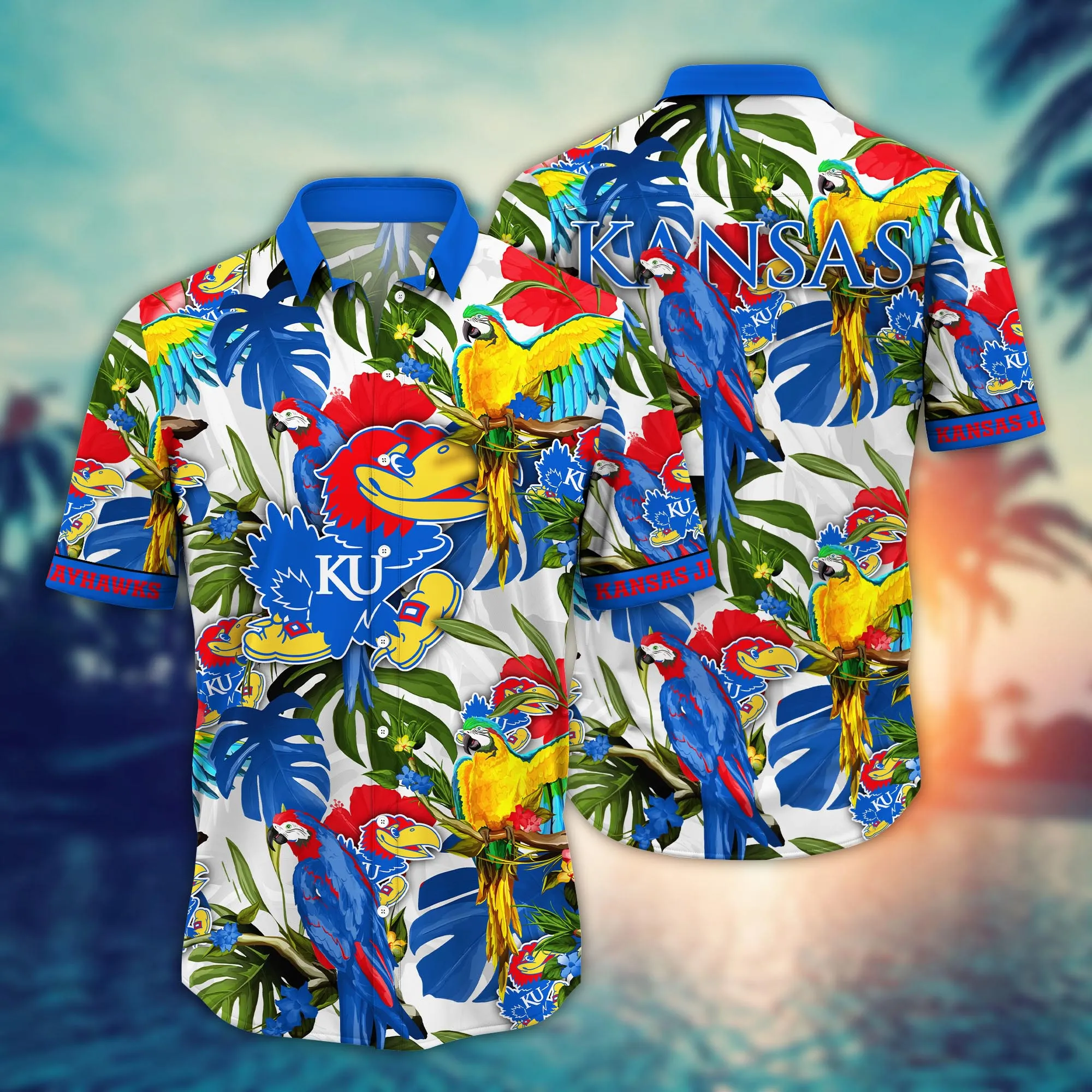 Kansas Jayhawks NCAA Hawaiian Shirt Sunshinetime Aloha Shirt Kansas Jayhawks NCAA Hawaiian Shirt Sunshinetime Aloha Shirt