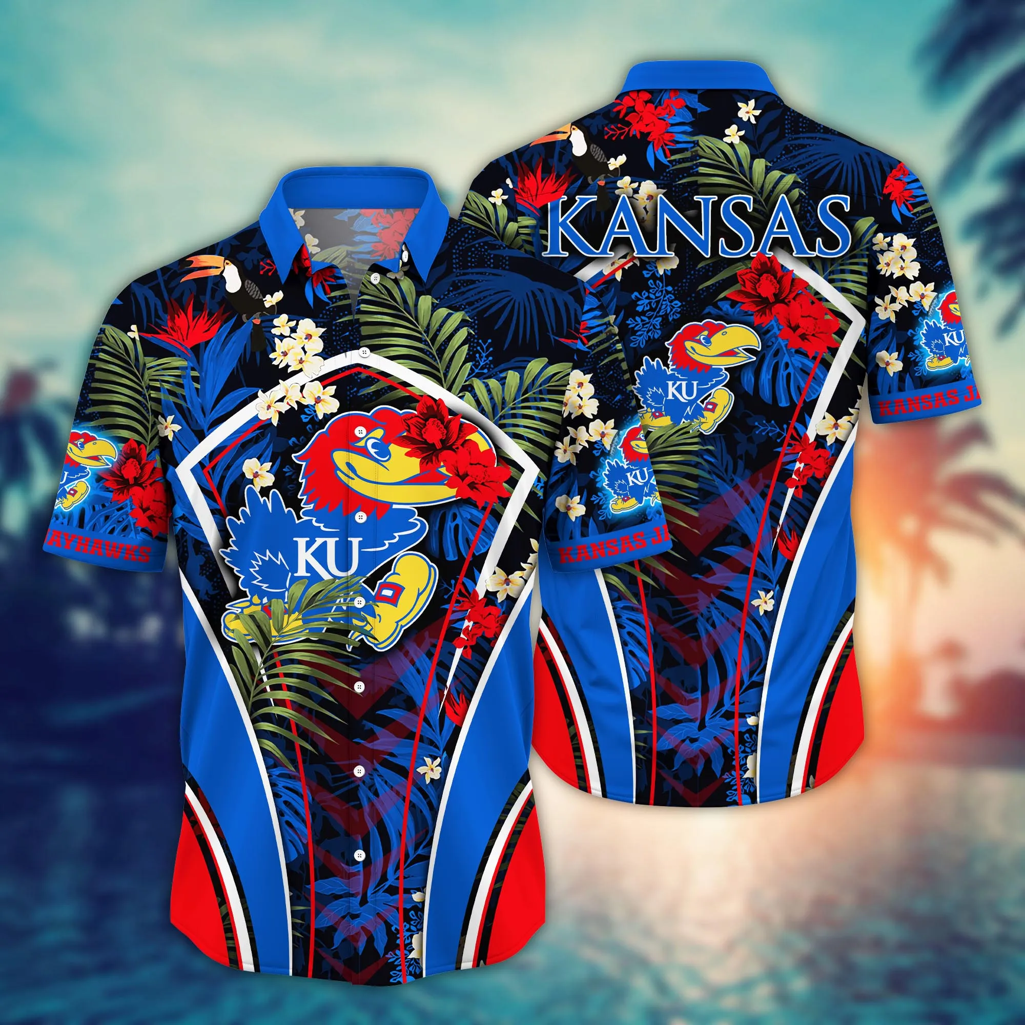 Kansas Jayhawks NCAA Hawaiian Shirt Vacation Spots Aloha Shirt Kansas Jayhawks NCAA Hawaiian Shirt Vacation Spots Aloha Shirt
