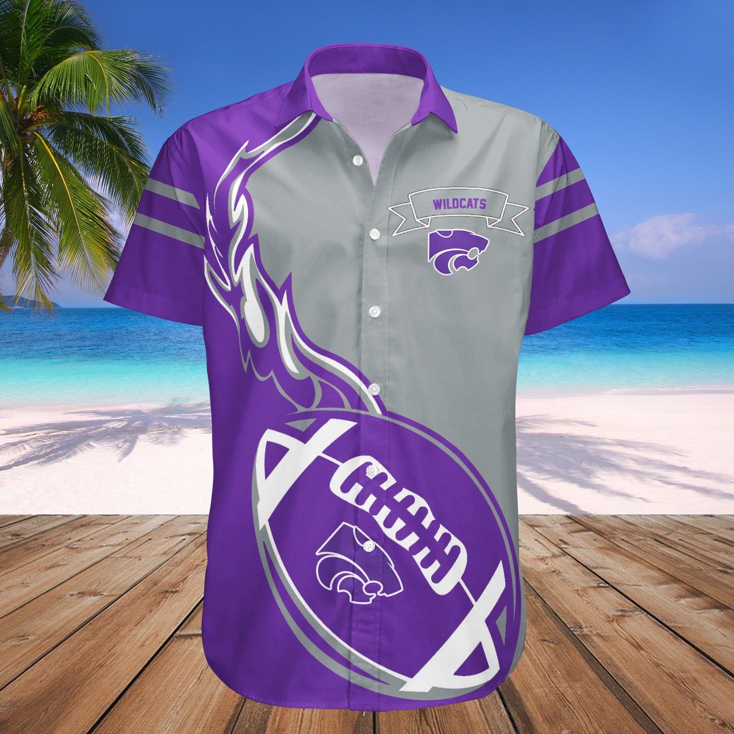 Kansas State Wildcats Hawaii Shirt Flame Ball – NCAA