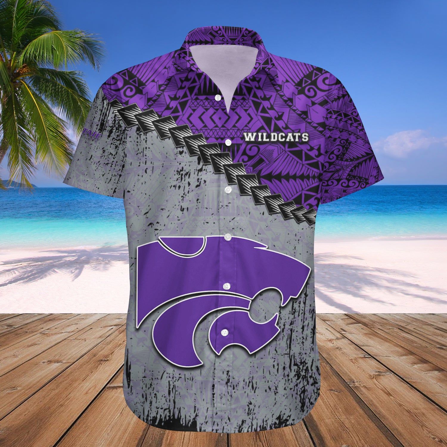 Kansas State Wildcats Hawaii Shirt Grunge Polynesian Tattoo – NCAA
