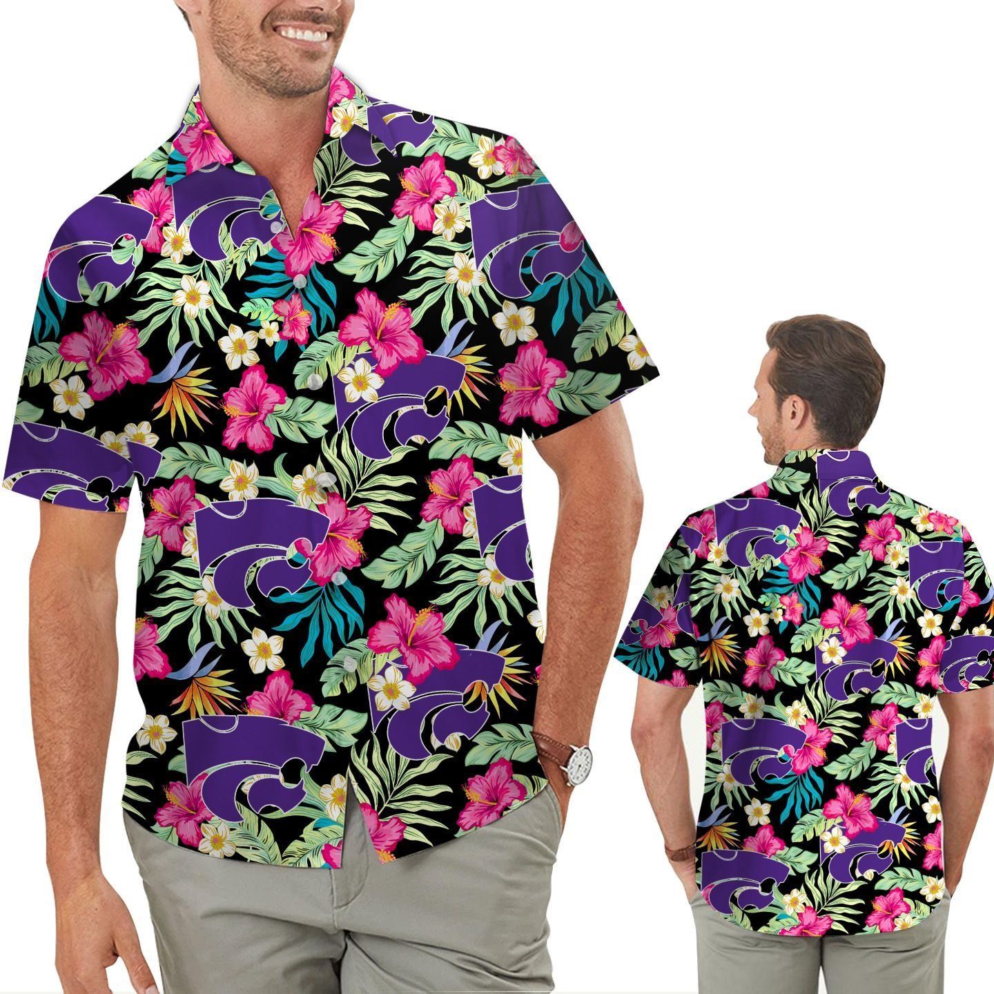 Kansas State Wildcats Hibiscus Tropical Hawaiian Shirts for Sport Lovers in Summer