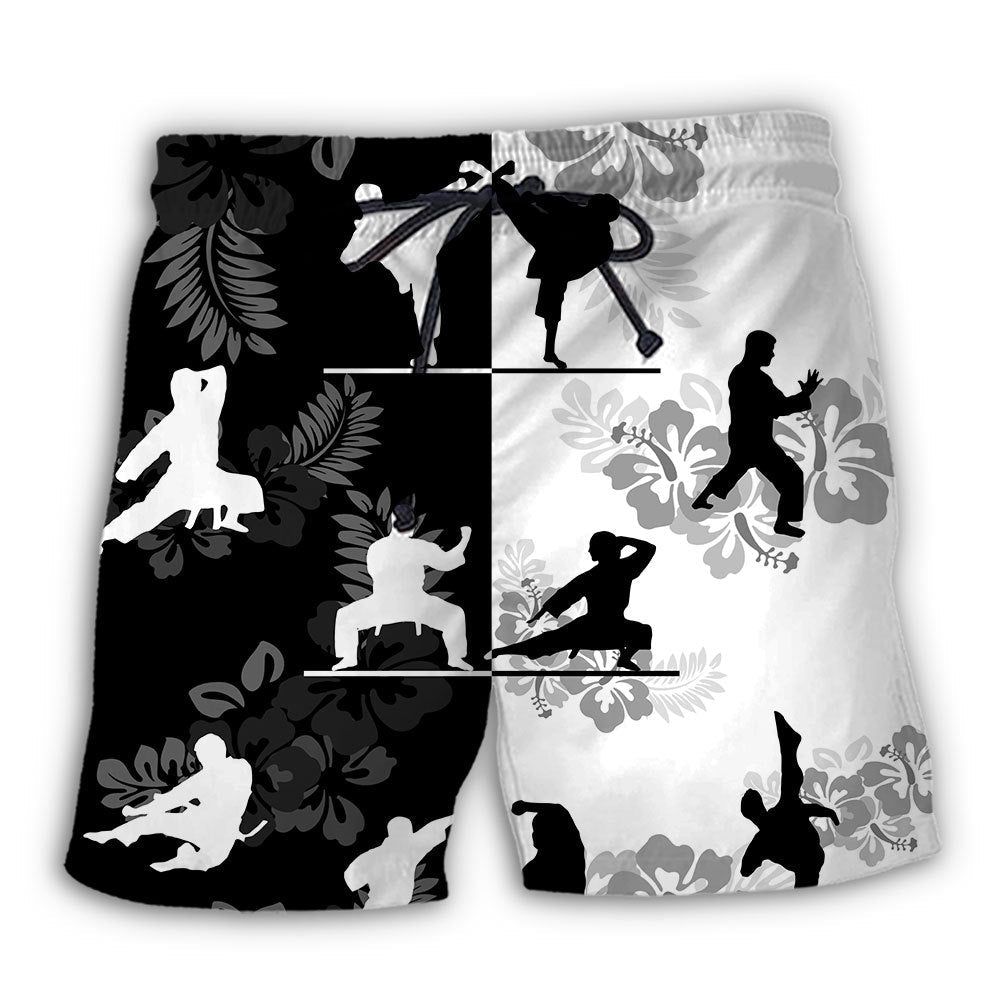 Karate Make Me Strong Tropical Floral Trendy Aloha Hawaiian Beach Shorts Karate Make Me Strong Tropical Floral Trendy Aloha Hawaiian Beach Shorts