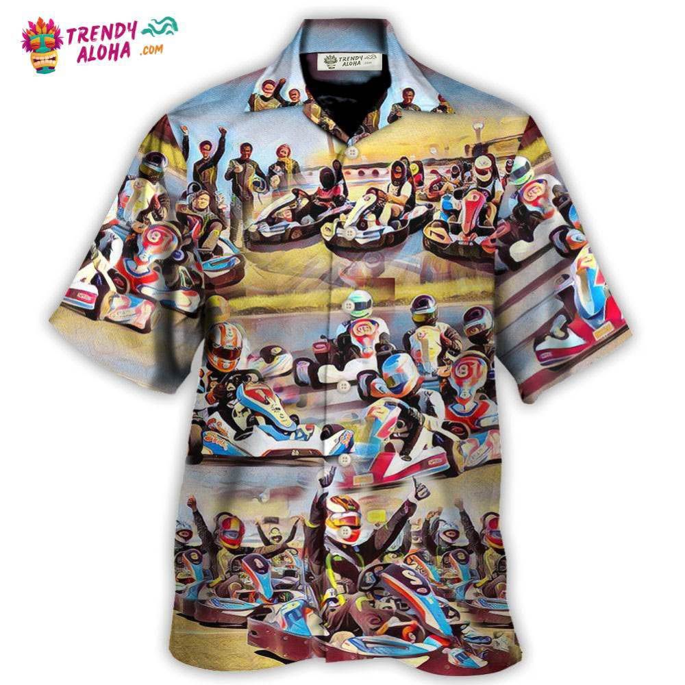 Kart Racing Painting Style Hawaiian Shirt – Trendy Aloha Kart Racing Painting Style Hawaiian Shirt – Trendy Aloha
