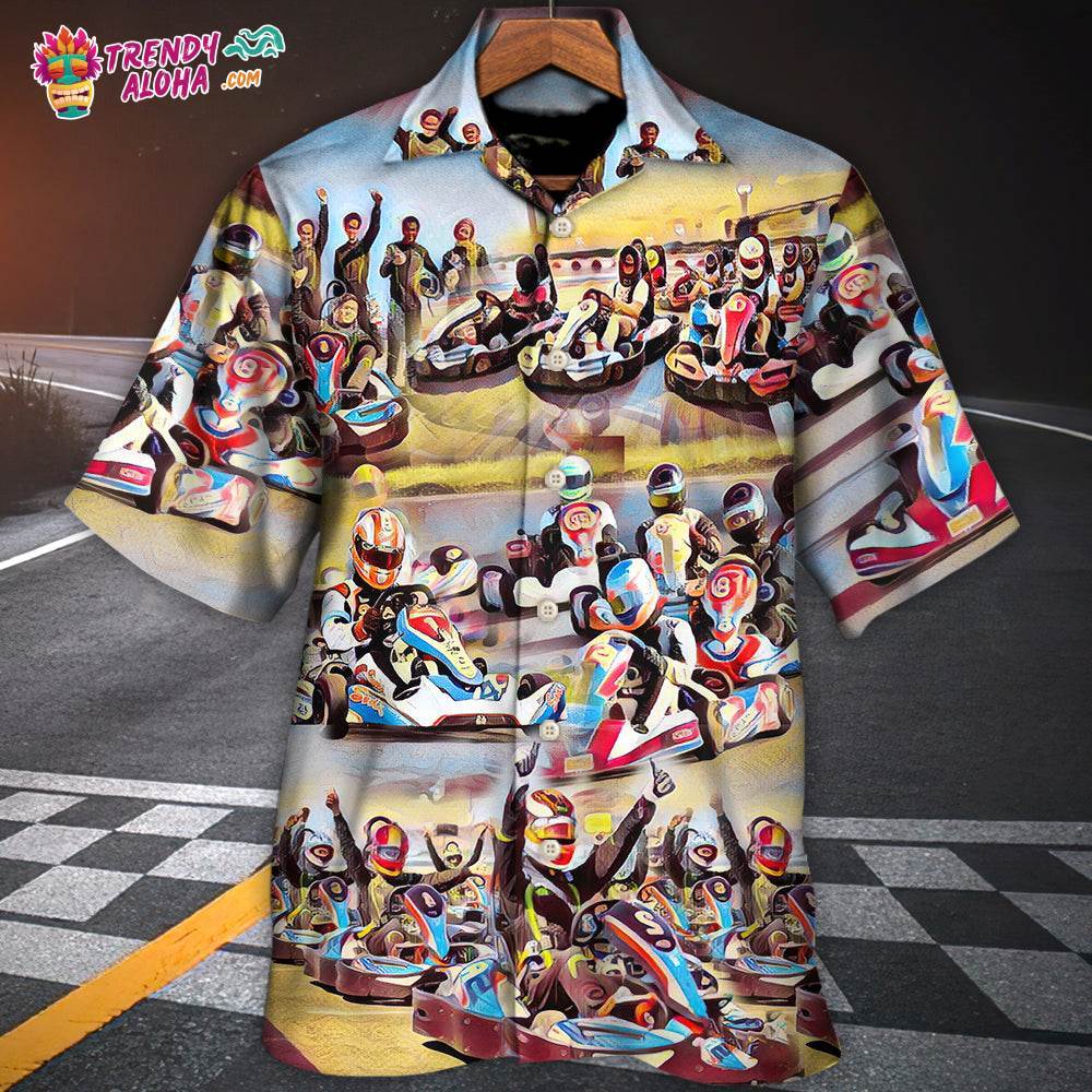 Kart Racing Painting Style Hawaiian Shirt – Trendy Aloha