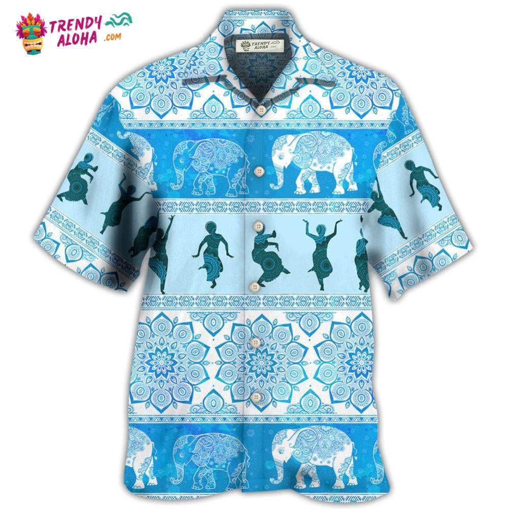 Kathak Elephant Pattern Hawaiian Shirt – Trendy Aloha