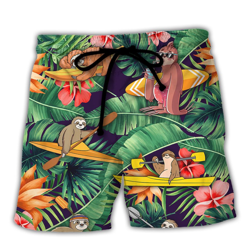 Kayaking Funny Sloth Playing Kayaking Gets Me Wet Tropical Kayaking Lover Trendy Aloha Hawaiian Beach Shorts Kayaking Funny Sloth Playing Kayaking Gets Me Wet Tropical Kayaking Lover Trendy Aloha Hawaiian Beach Shorts