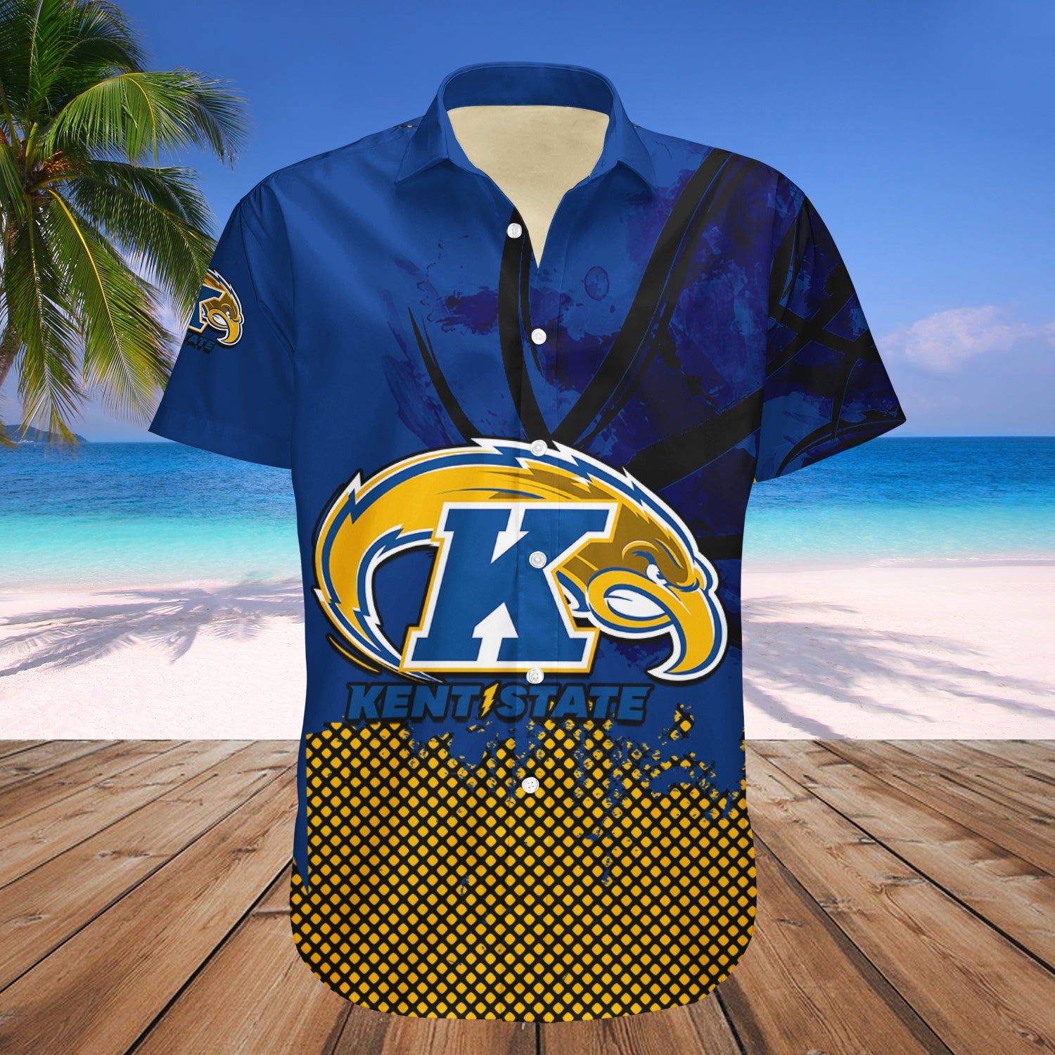 Kent State Golden Flashes Hawaii Shirt Basketball Net Grunge Pattern – NCAA