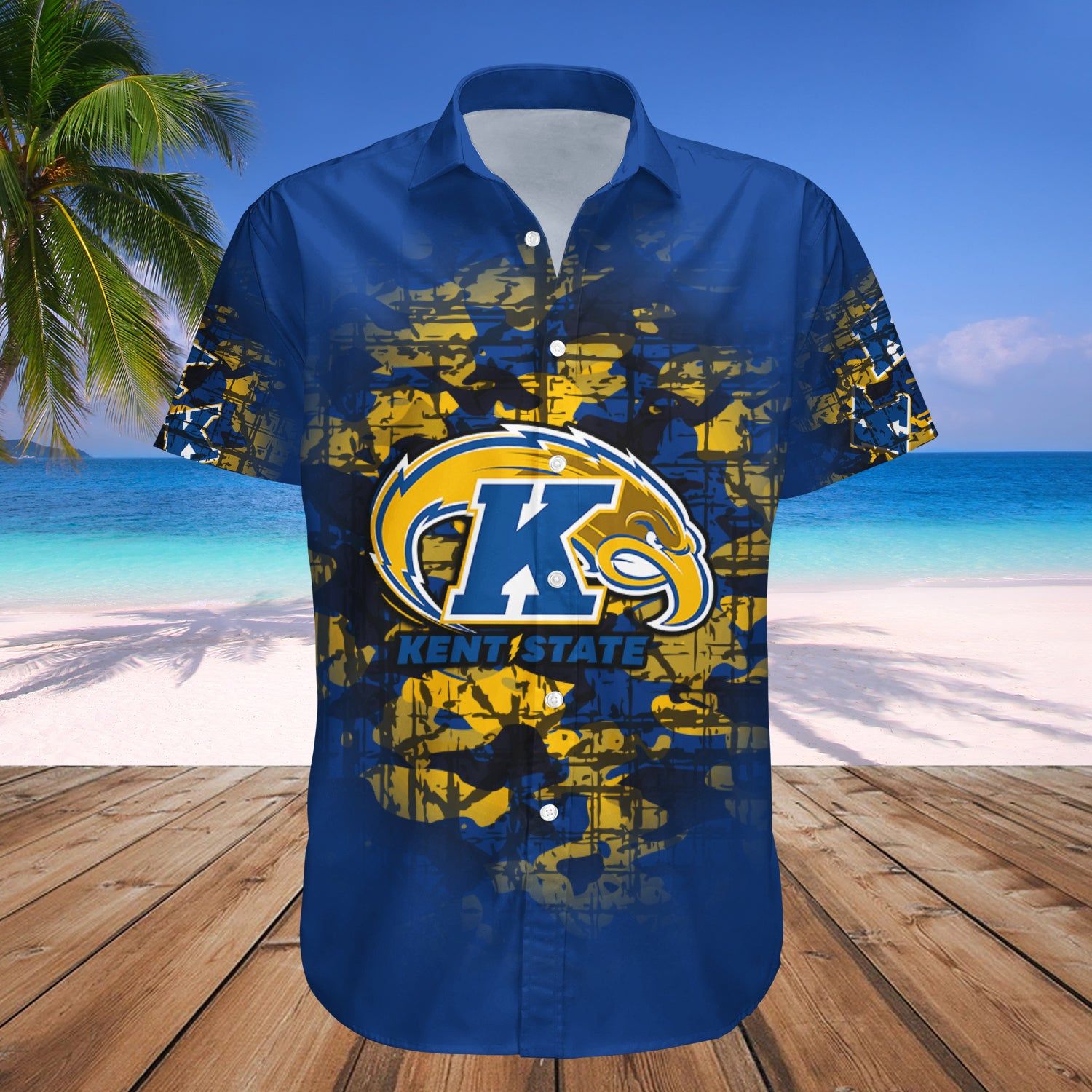 Kent State Golden Flashes Hawaii Shirt Camouflage Vintage – NCAA