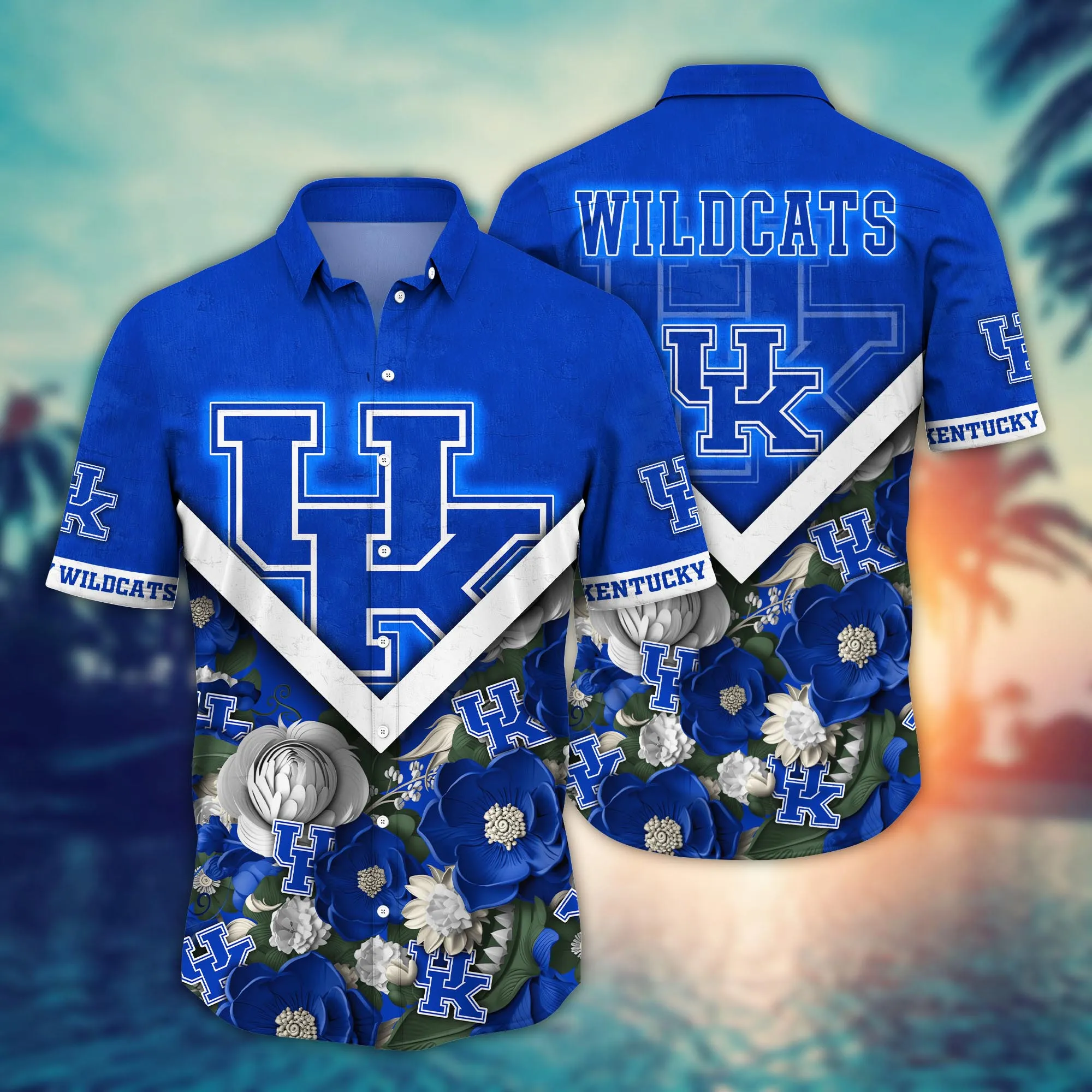 Kentucky Wildcats NCAA Hawaiian Shirt Custom Summer Nights Aloha Shirt Kentucky Wildcats NCAA Hawaiian Shirt Custom Summer Nights Aloha Shirt