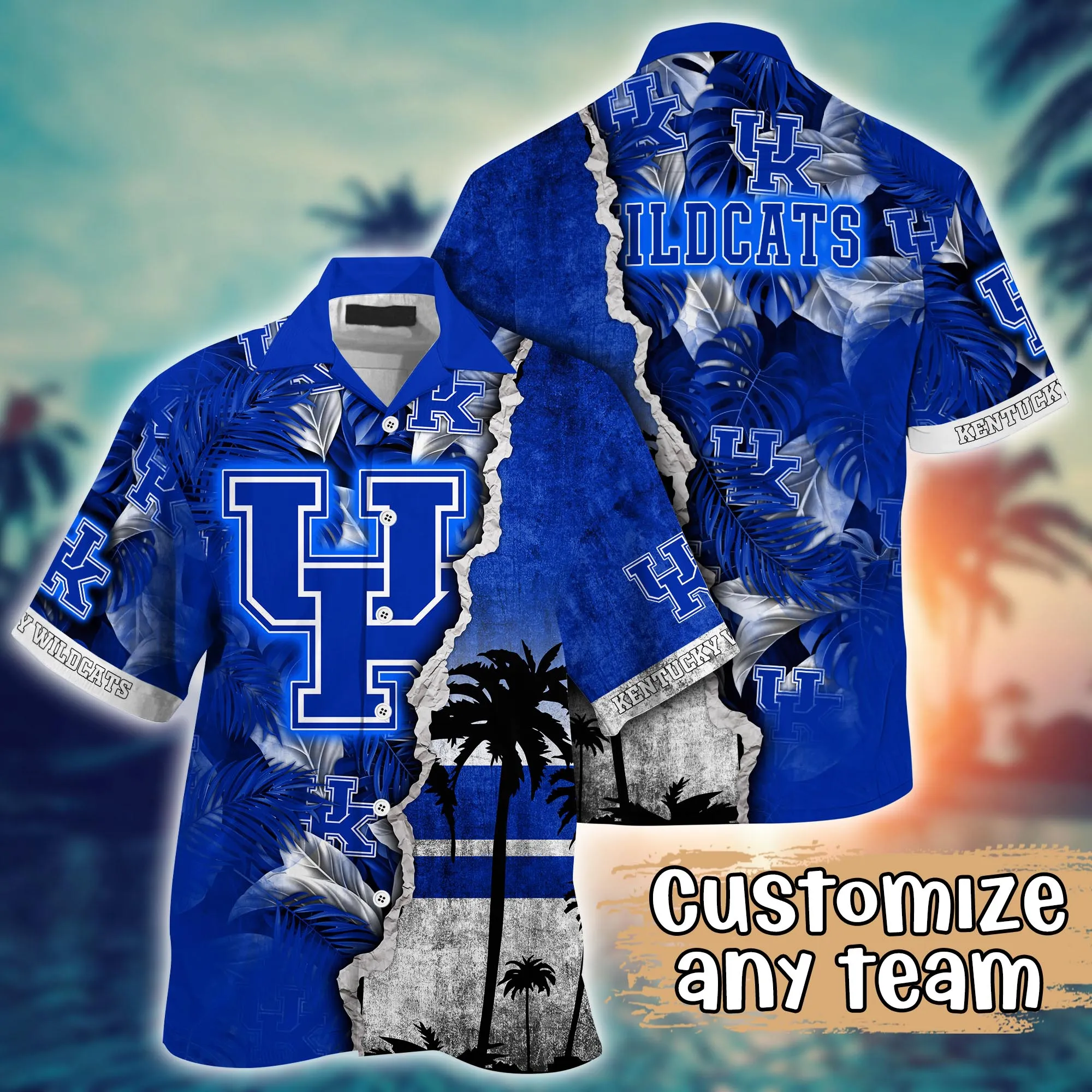 Kentucky Wildcats NCAA Hawaiian Shirt Custom Sunshine Aloha Shirt Kentucky Wildcats NCAA Hawaiian Shirt Custom Sunshine Aloha Shirt