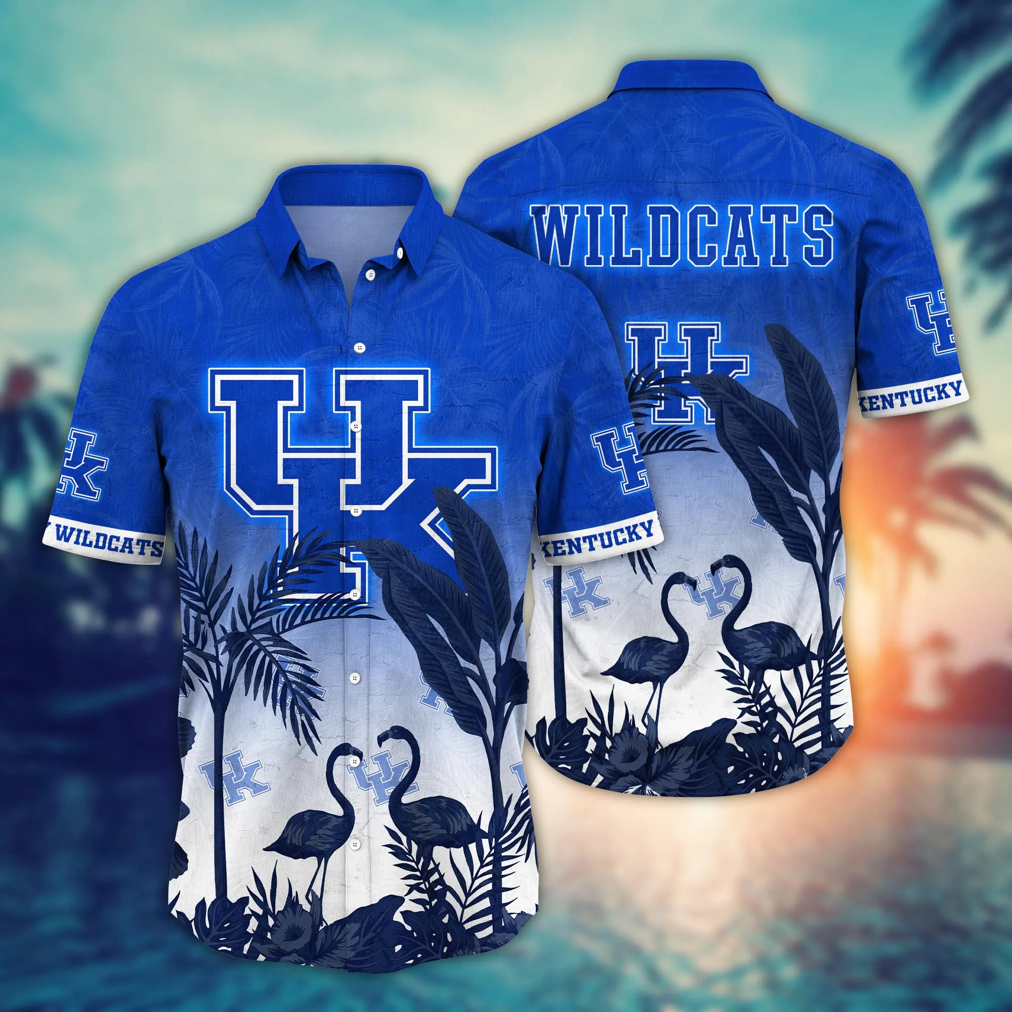 Kentucky Wildcats NCAA Hawaiian Shirt Warm Nightstime Aloha Shirt Kentucky Wildcats NCAA Hawaiian Shirt Warm Nightstime Aloha Shirt
