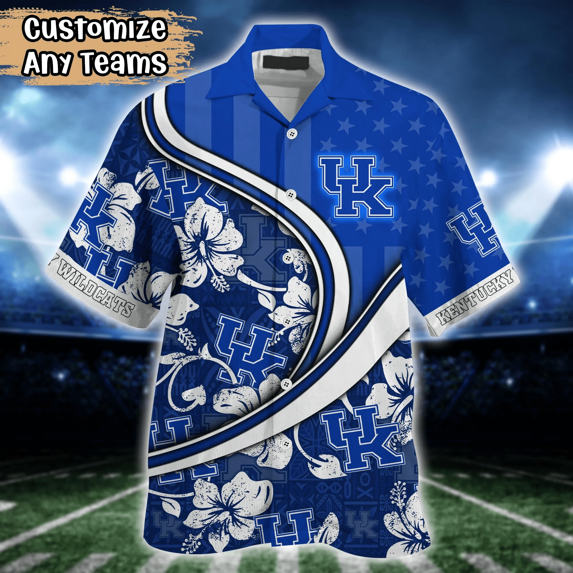 Kentucky Wildcats NCAA Us Flag Hawaiian Shirt Custom Summer Aloha Shirt