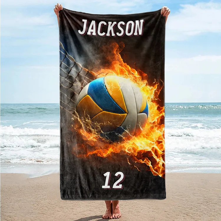 Kids Volleyball Design Personalized Beach Towels Ideal Summer Beach