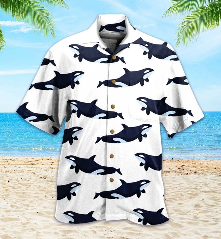 Killer Whale White Trendy Hawaiian Shirt 3D Summer Gifts Killer Whale White Trendy Hawaiian Shirt 3D Summer Gifts