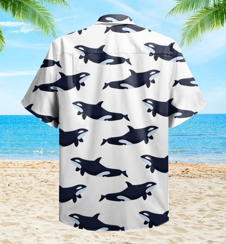 Killer Whale White Trendy Hawaiian Shirt 3D Summer Gifts