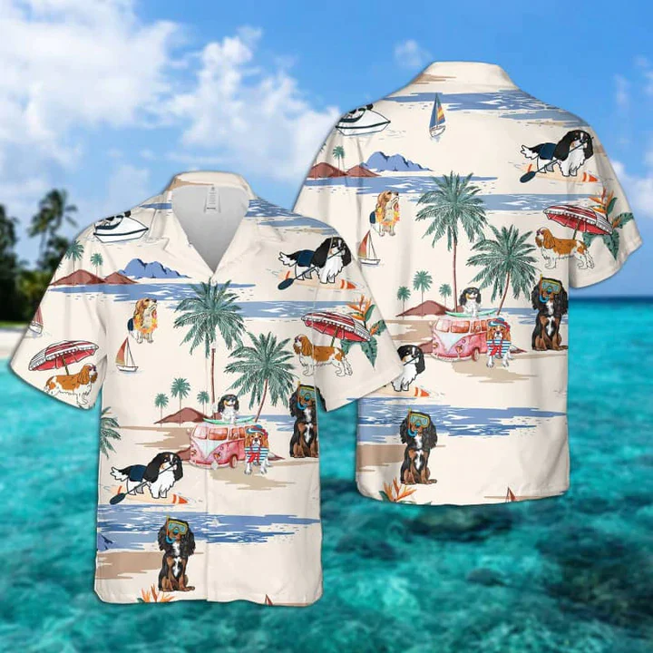 King Charles Summer Beach Trendy Hawaiian Shirt, Trendy Hawaiian Shirts For Men Women Short Sleeve Aloha Beach Shirt