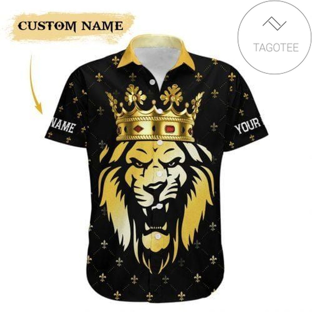 King Lion Design Hawaiian Shirt Celebrating Month Name Elegance Tropical