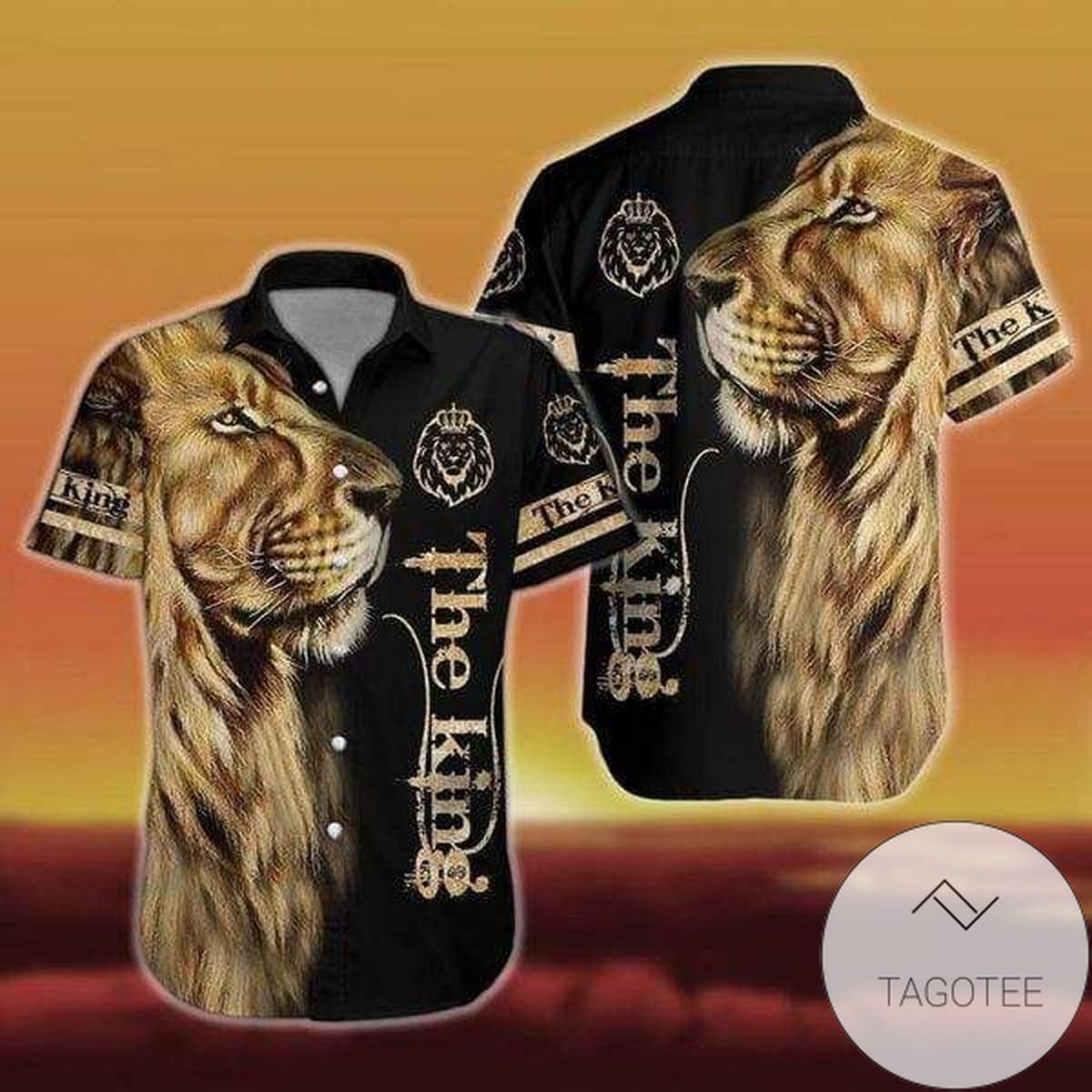 King Lion Themed Black Hawaiian Shirt Unique Style Collection