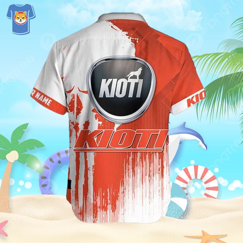 Kioti Tractor Logo 3D Hawaiian Shirt Custom Name Summer Gift For Men And Women Trendy Aloha