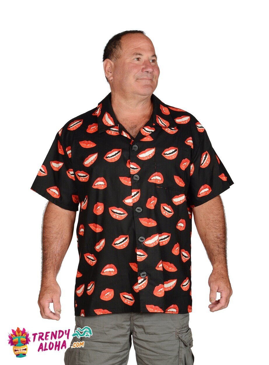 Kissable Red Lips Pattern Hawaiian Shirt for Bold Statements