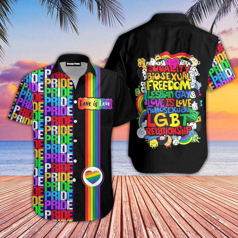 Kitten Puppy Faces With Glasses Lgbt Symbols Aloha Trendy Hawaiian Shirts