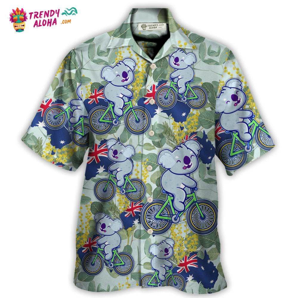 Koala Australia Ride Cycling Art Hawaiian Shirt – Trendy Aloha