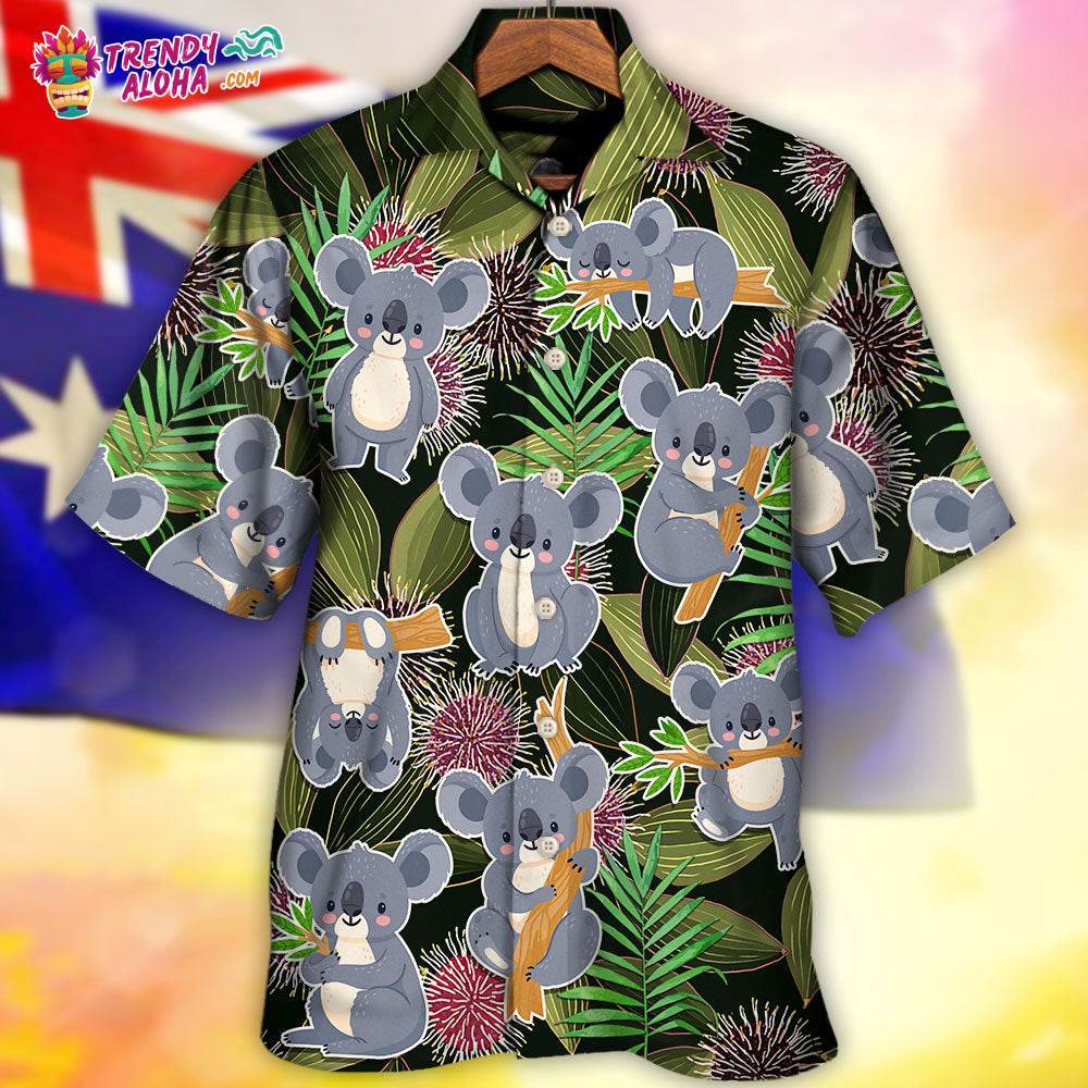 Koala Daily Life Funny Tropical Art Hawaiian Shirt – Trendy Aloha