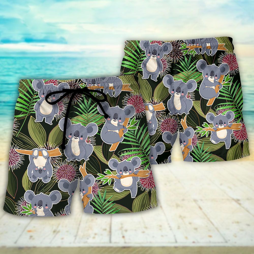 Koala Daily Life Funny Tropical Funny Art Trendy Aloha Hawaiian Beach Shorts