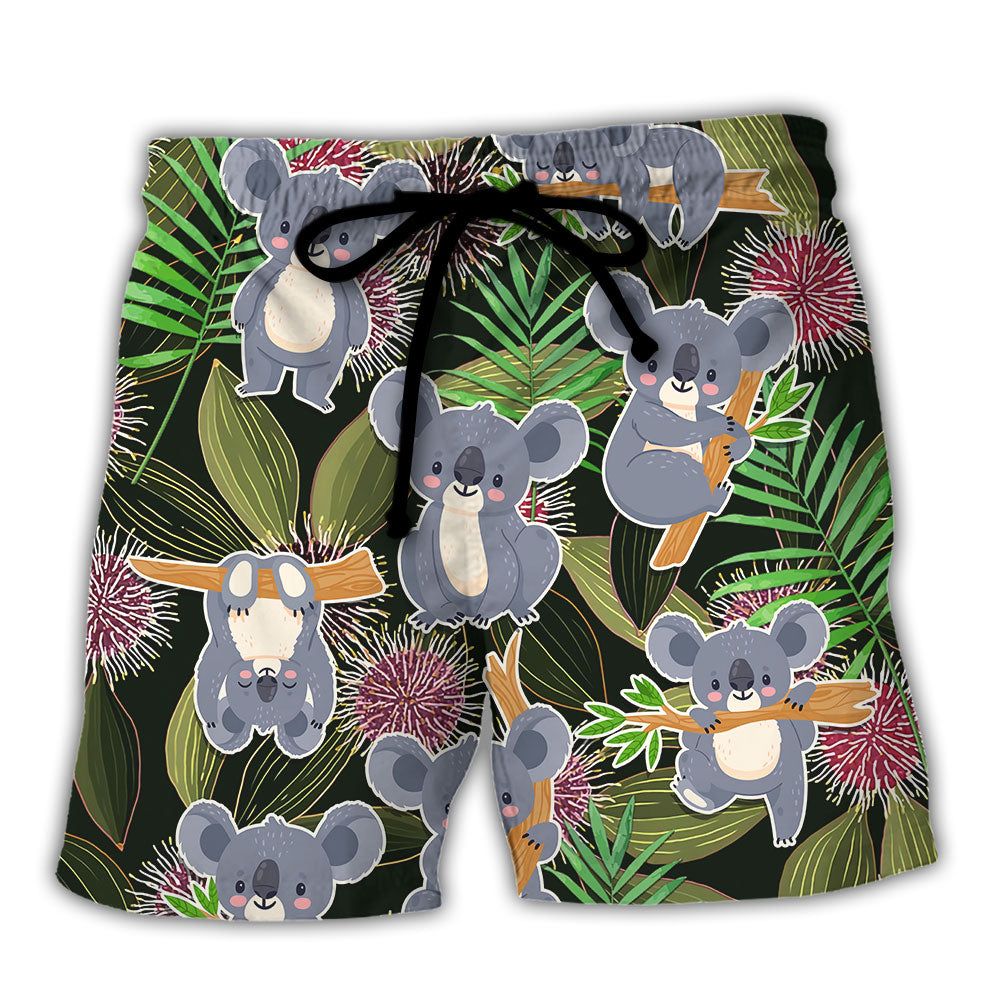 Koala Daily Life Funny Tropical Funny Art Trendy Aloha Hawaiian Beach Shorts Koala Daily Life Funny Tropical Funny Art Trendy Aloha Hawaiian Beach Shorts