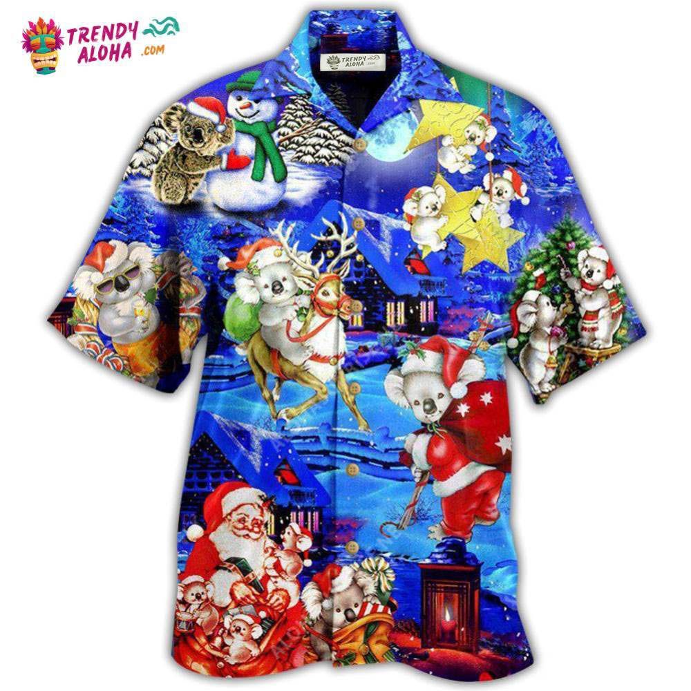 Koala Wants Merry Christmas With Much Fun Hawaiian Shirt – Trendy Aloha