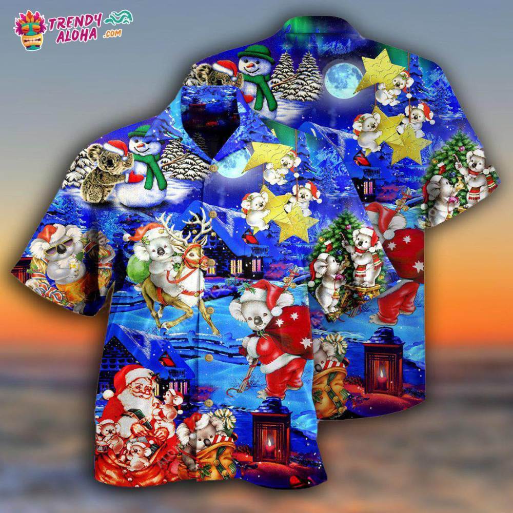 Koala Wants Merry Christmas With Much Fun Hawaiian Shirt – Trendy Aloha