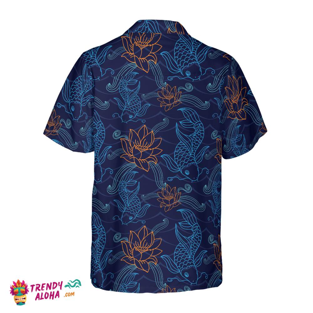 Koi Fish And Lotus Hawaiian Shirt