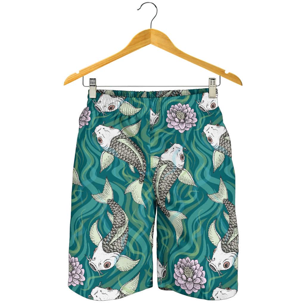 Koi Fish Carp Fish Lotus Pattern For Men Women Kid Shorts