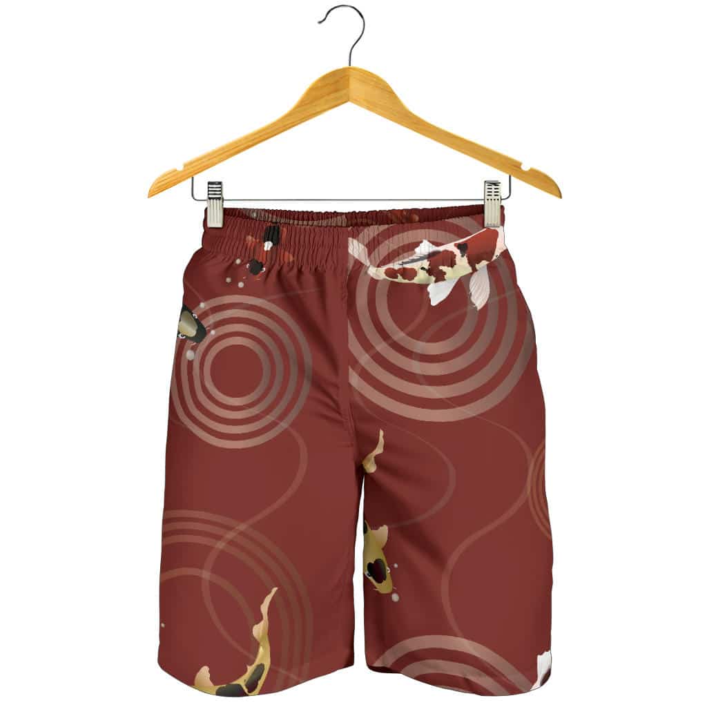 Koi Fish Carp Fish Red Background For Men Women Kid Shorts