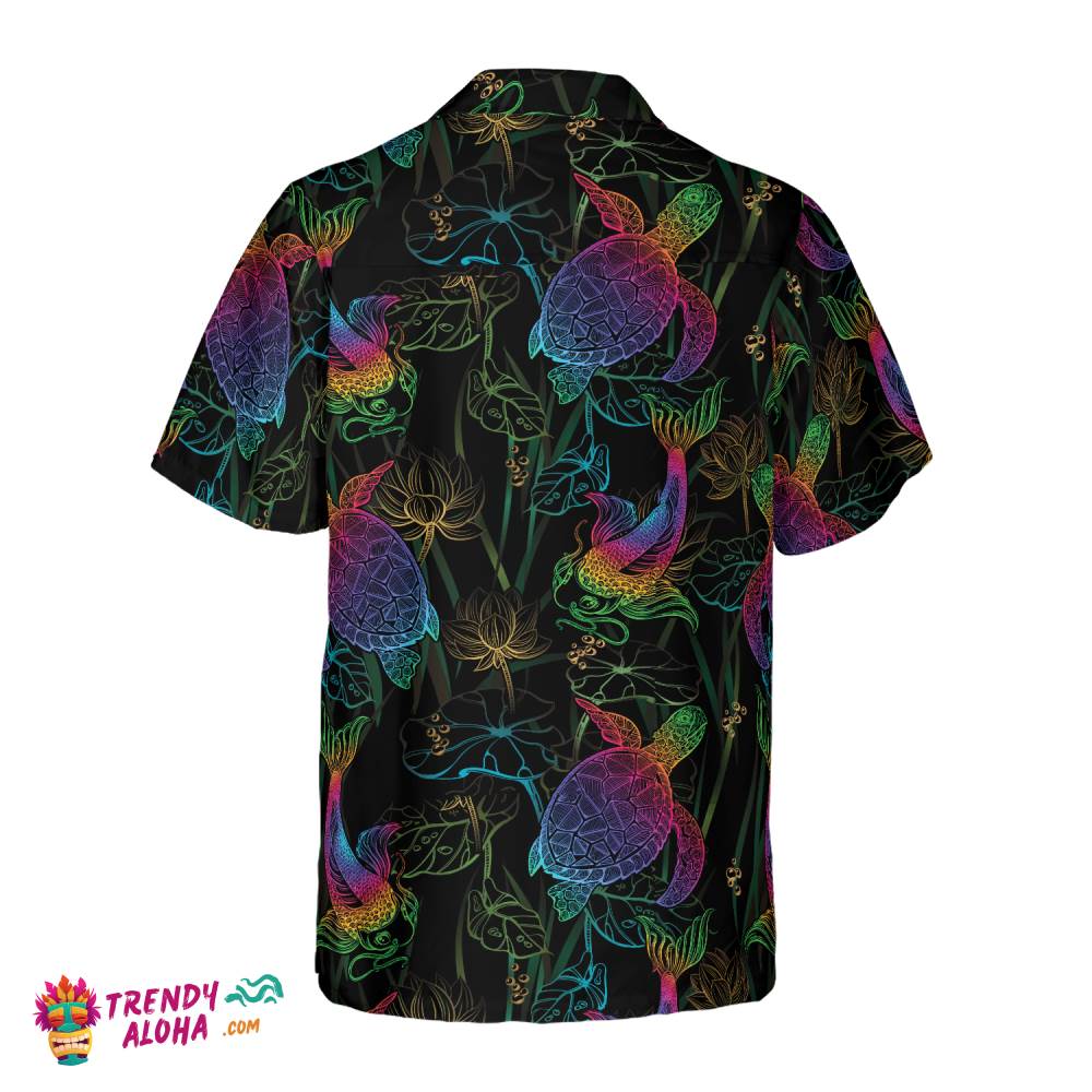 Koi, Lotus And Turtle Hawaiian Shirt
