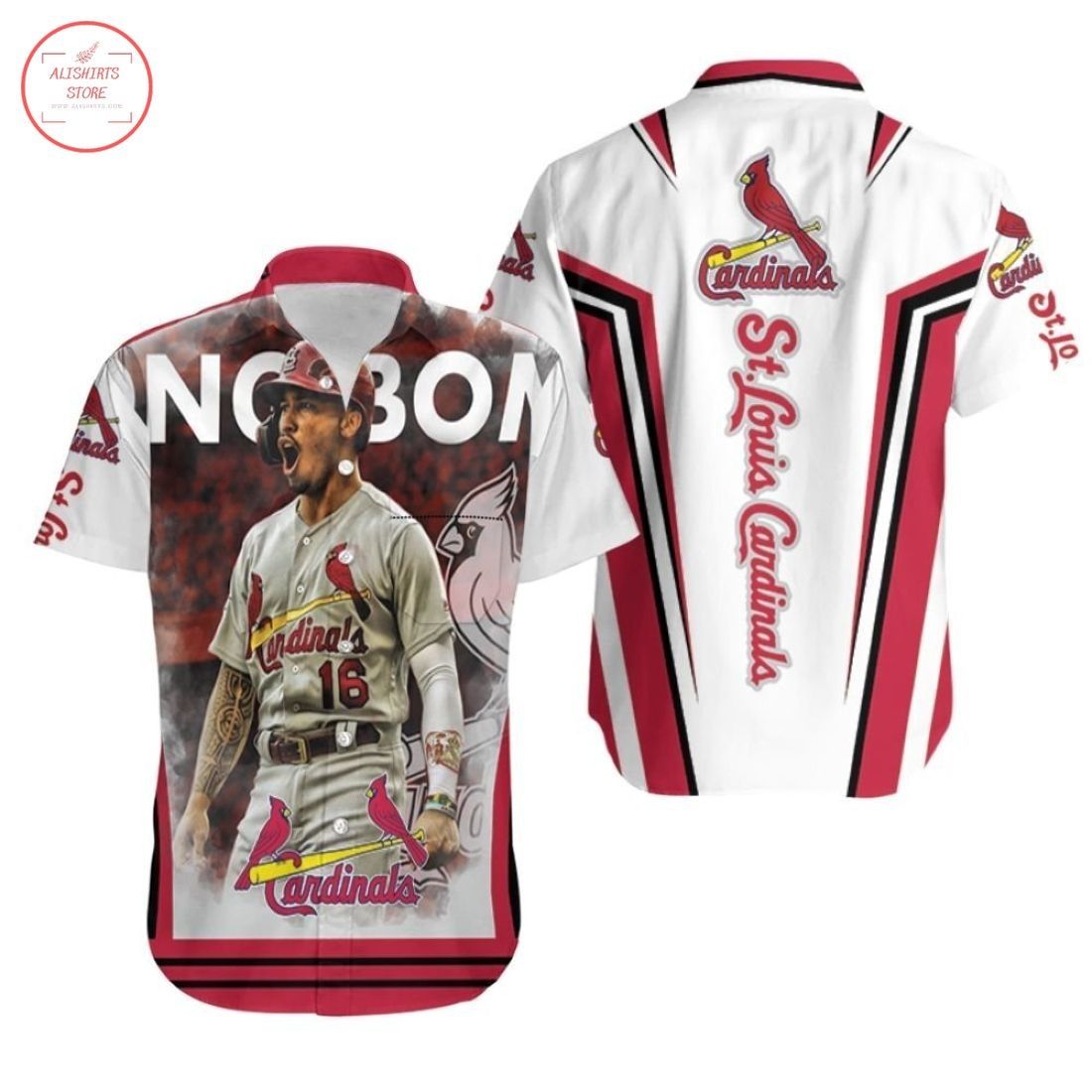 Kolten Wong Sporting a St Louis Cardinals Hawaiian Shirt