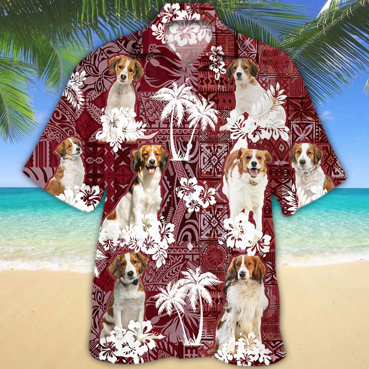 Kooikerhondje Red Trendy Hawaiian Shirt, Gift For Dog Lover Shirts, Animal Summer Shirts Kooikerhondje Red Trendy Hawaiian Shirt, Gift For Dog Lover Shirts, Animal Summer Shirts